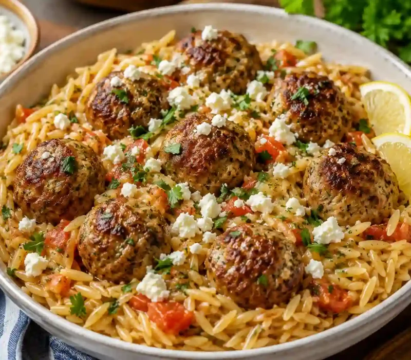 Greek Meatballs with Orzo
