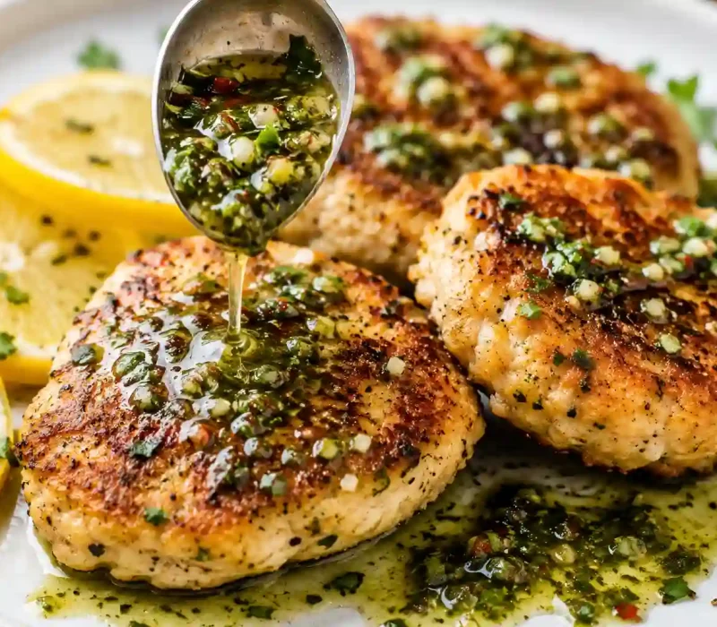 Lemon Chicken Cutlets with Salmoriglio Sauce