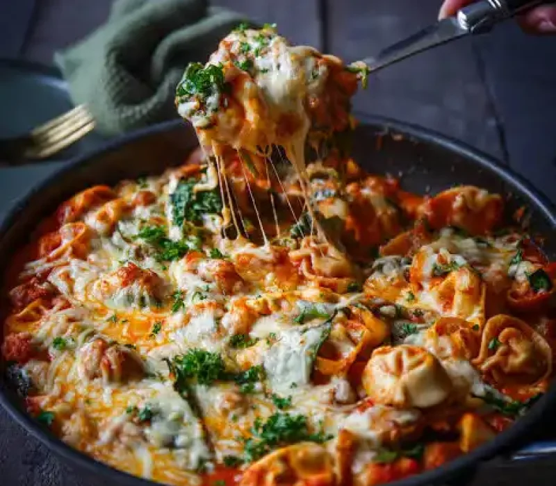 Mushroom Tortellini with Spinach