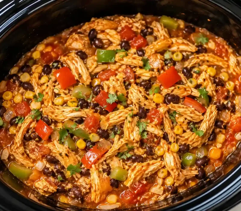 Easy Slow Cooker Fiesta Chicken Recipe